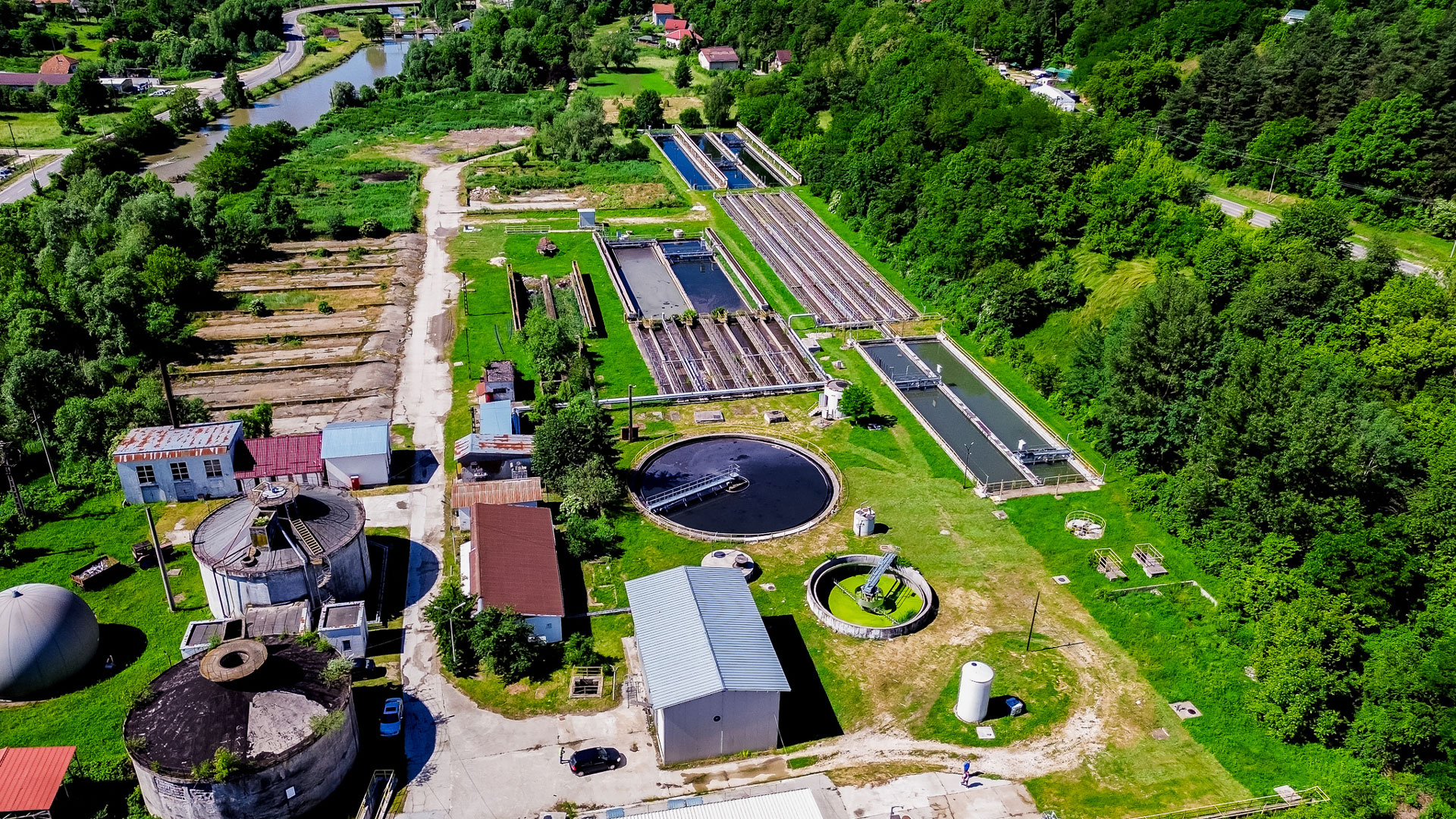 Imagine aeriană a ariei de operare a Asociației de Dezvoltare Intercomunitară Apă Canal Muscel.